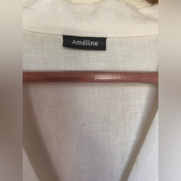 Short sleeve 100% linen shift dress - Picture 4 of 4